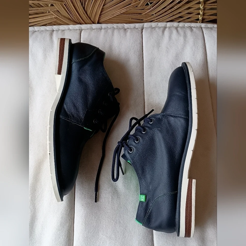 Kenneth Cole Men's Navy and Green Lace-Up Shoes_6